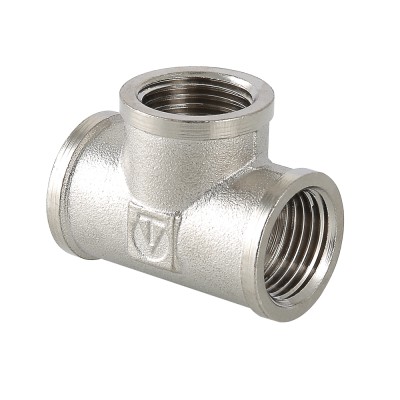 Тройник VALTEC 3/4 внутренняя, никелированная латунь Тройник VALTEC 3/4 внутренняя, никелированная латунь