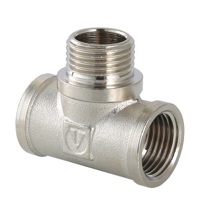 Тройник VALTEC 3/4 (VTr,132,N,0005) внутренняя-наружная резьба, никелированная латунь Тройник VALTEC 3/4 (VTr,132,N,0005) внутренняя-наружная резьба, никелированная латунь