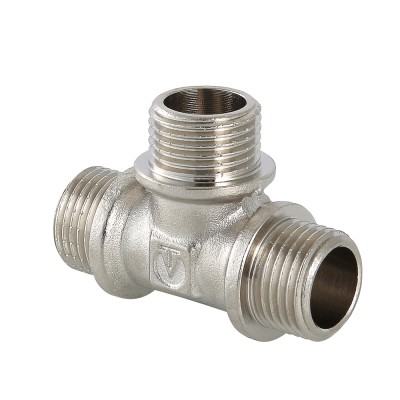 Тройник VALTEC 3/4 наружная резьба, никелированная латунь Тройник VALTEC 3/4 наружная резьба, никелированная латунь