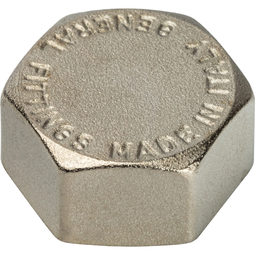 Заглушка Stout внутренняя резьба, никелированная латунь, 1 Заглушка Stout внутренняя резьба, никелированная латунь, 1