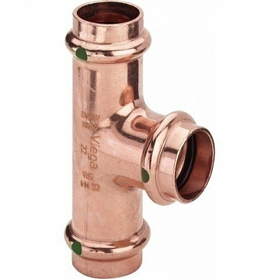 Тройник медный Viega Profipress с SC-Contur d=18, 18x12x15 (арт. 365 073) Тройник медный Viega Profipress с SC-Contur d=18, 18x12x15 (арт. 365 073)