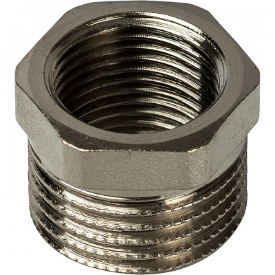 Футорка Stout никелированная, с внутренней-наружной резьбой 1/8х3/8, арт. SFT-0029-003818