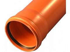 Труба для наружной канализации Valfex D110 с раструбом L=6 м (110x6000) рыжая