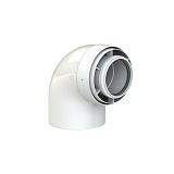 Отвод коаксиальный Cox Geelen 87 D=80/125 мм, CoxDENS PP/Alu + CONNEXT X7
