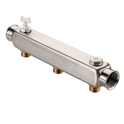Коллектор VALTEC SQ из нержавеющей стали, шаг 100 мм 1x1/2x8 (VTc.510.SQ.060408) Коллектор VALTEC SQ из нержавеющей стали, шаг 100 мм 1x1/2x8 (VTc.510.SQ.060408)