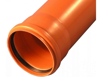 Труба для наружной канализации Valfex D110 с раструбом L=3 м (110x3000) рыжая