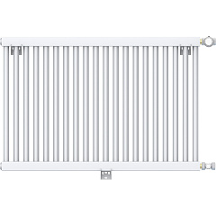 Стальной трубчатый радиатор отопления Rommer RST 1090/06 боковое подключение RAL9016