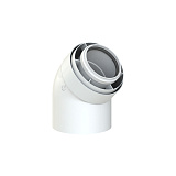 Отвод коаксиальный Cox Geelen 45 D=60/100 мм, CoxDENS PP/Alu + CONNEXT X7