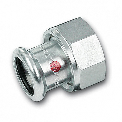 Муфта Sanha 24359G, с накидной гайкой с плоским уплотнением, углеродистая сталь, 18x3/4