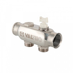 Коллектор VALTEC из нерж. стали, с м-о расст вых. 50мм, 1х 7 вых. 3/4 Евроконус