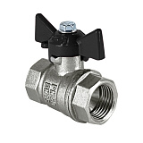Кран шаровой Valfex латунный DeltaPro для воды 1 ВР/ВР бабочка, НИКЕЛИР-Й