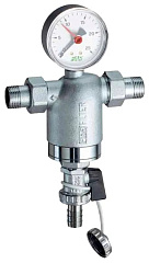 Фильтр для воды FAR 100мкм, с с магнитом , с манометром, Max: 95 C, 25 бар, 1/2 НР