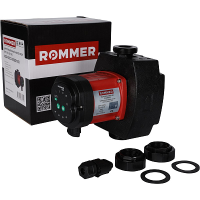 Циркуляционный насос Rommer с частотным регулированием PROFI ERTI 25/60-180 с гайками и теплоизоляцией