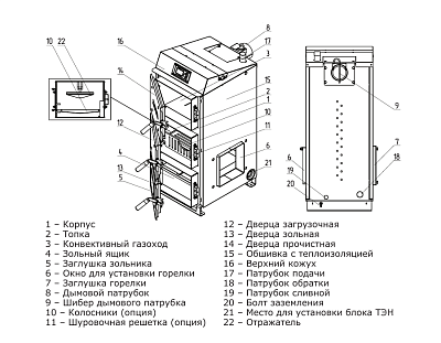Твердотопливный напольный котел отопления ZOTA Forta 12 кВт