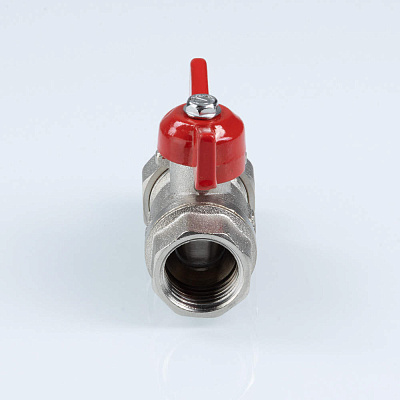 Кран шаровый VALTEC СТАНДАРТ, никель, с полусгоном, рукоятка бабочка 1, вн.-нар. PN40 (ГОСТ) (VT.127.N.06)
