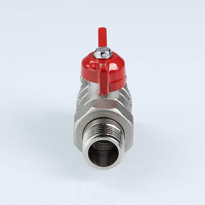 Кран шаровый VALTEC СТАНДАРТ, никель, с полусгоном, рукоятка бабочка 1, вн.-нар. PN40 (ГОСТ) (VT.127.N.06)