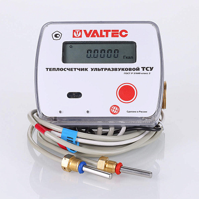 Теплосчётчик ультразвуковой VALTEC TCY-15.06.0.0.00.G, без интерфейса, 0,6 м3/час (на подающий тр.)