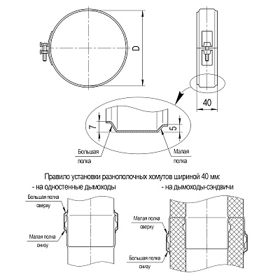 Хомут обжимной FERRUM (430/0,5 мм) Ф80