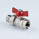 Кран шаровый VALTEC СТАНДАРТ, никель, с полусгоном, рукоятка бабочка 1, вн.-нар. PN40 (ГОСТ) (VT.127.N.06)