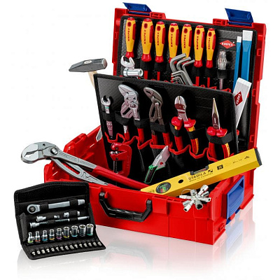 Набор инструментов KNIPEX BOXX чемодан инструментальный для сантехники, 52 пр.